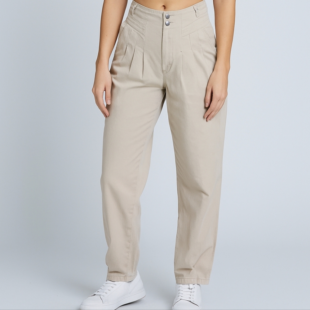 Union Bay 80's High Waist Pleated Bareback Tapered Leg V-Front  Yoke Trousers 12